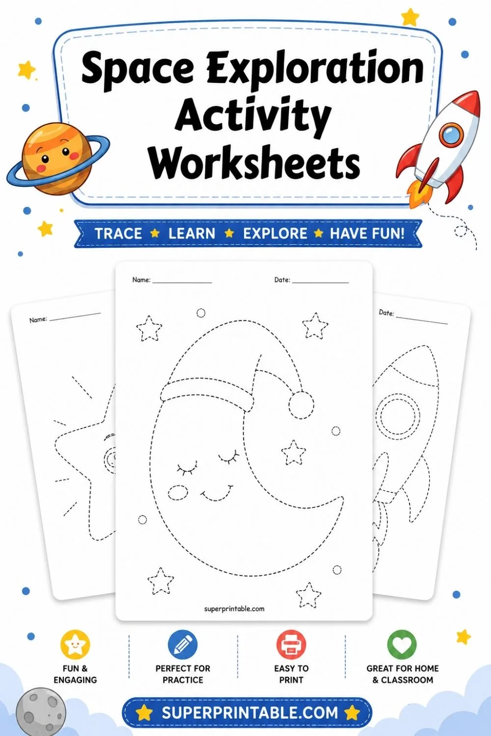 Space Exploration Activity Worksheets Pinterest Image
