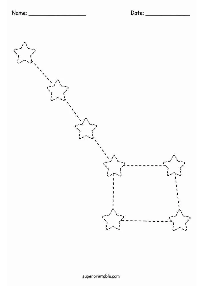 Dashed constellation made of connected stars.
