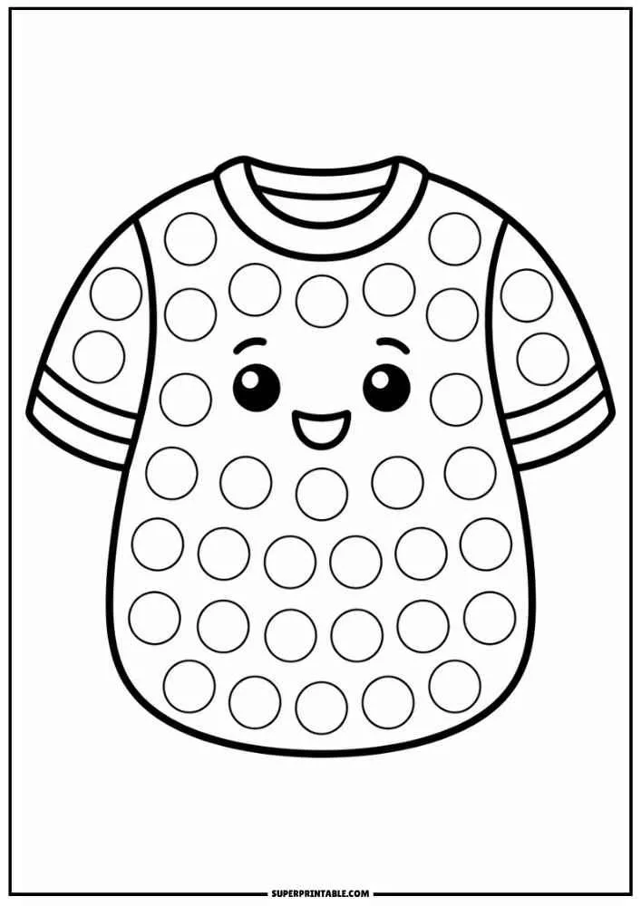 Smiling sports jersey with dot marker circles, border, and SuperPrintable.com text.