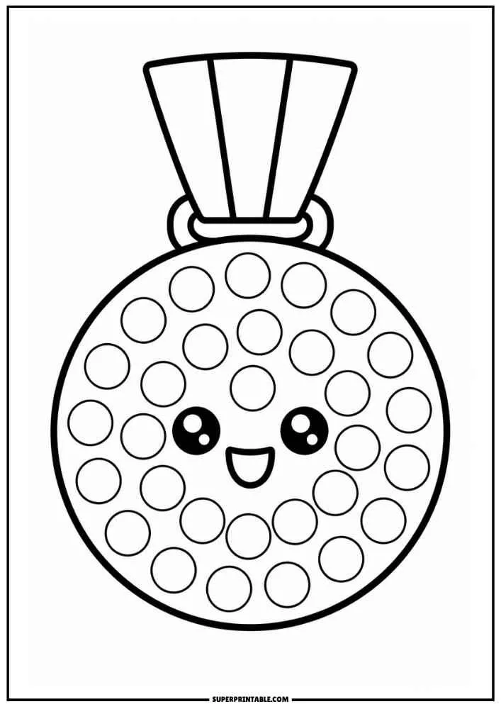 Smiling badminton shuttlecock with dot marker circles, border, and SuperPrintable.com text.