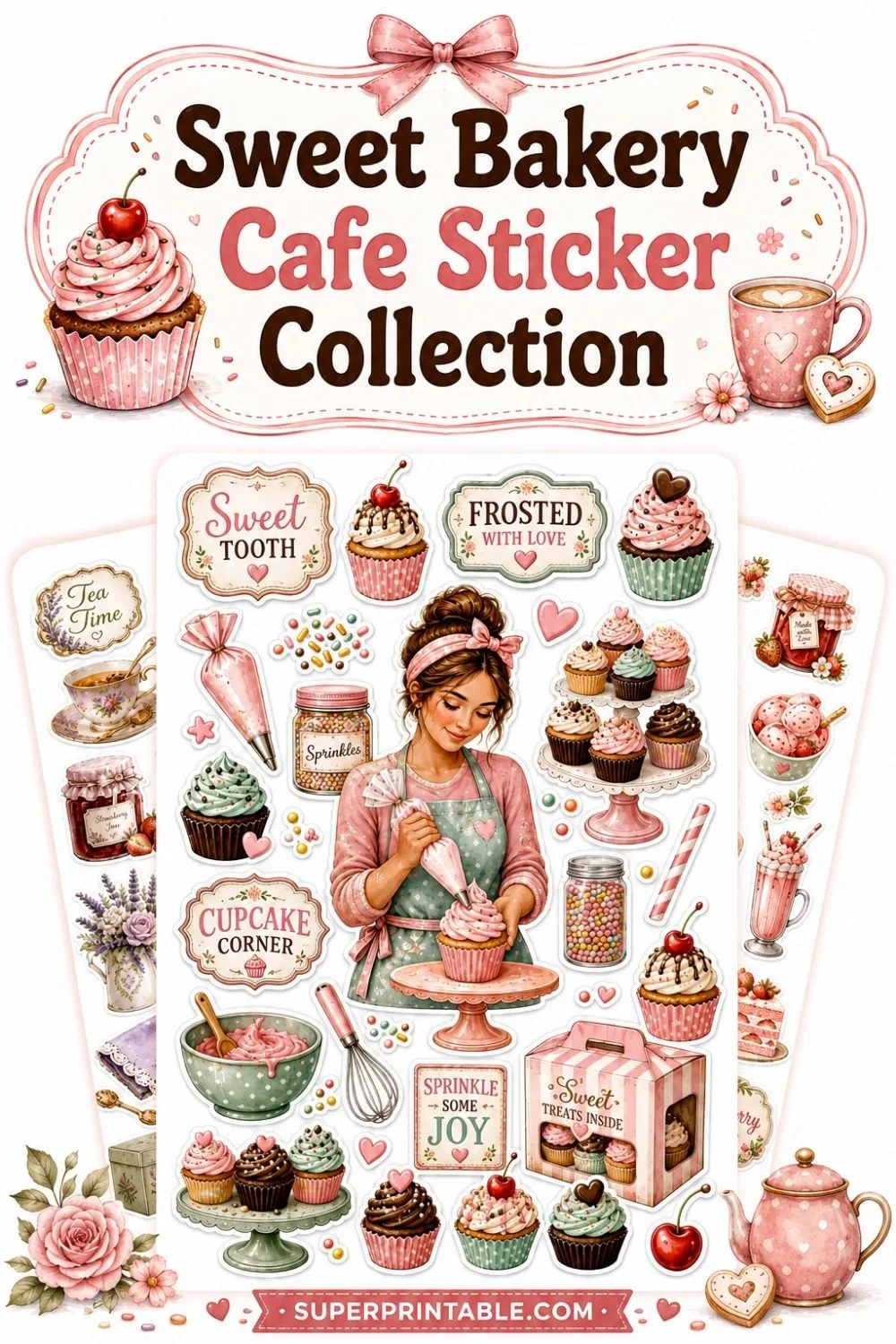 Sweet Bakery Cafe Sticker Collection Pinterest Image
