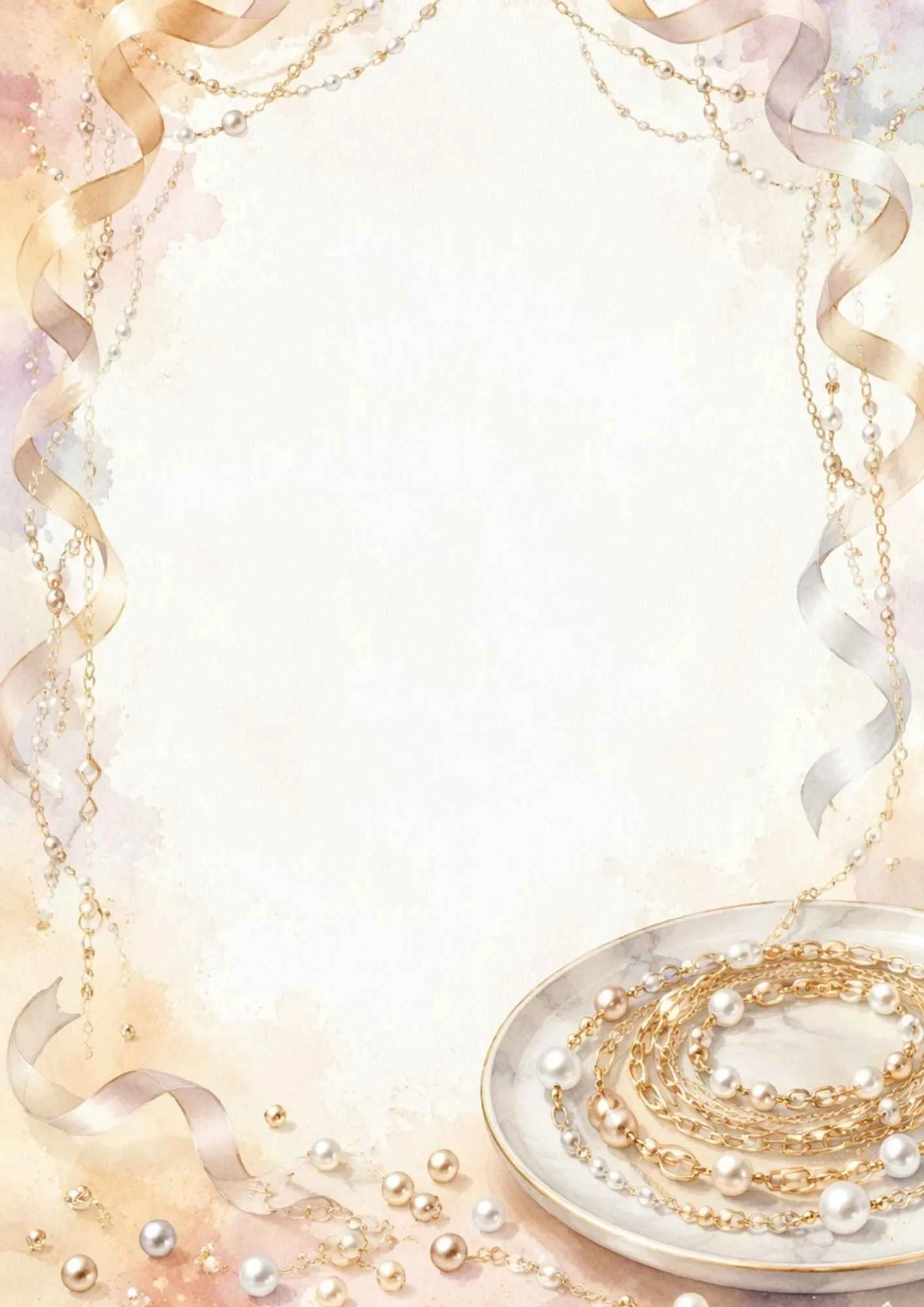 A light blue writing page featuring a silver aquamarine teardrop necklace on cream silk with blue hydrangeas.