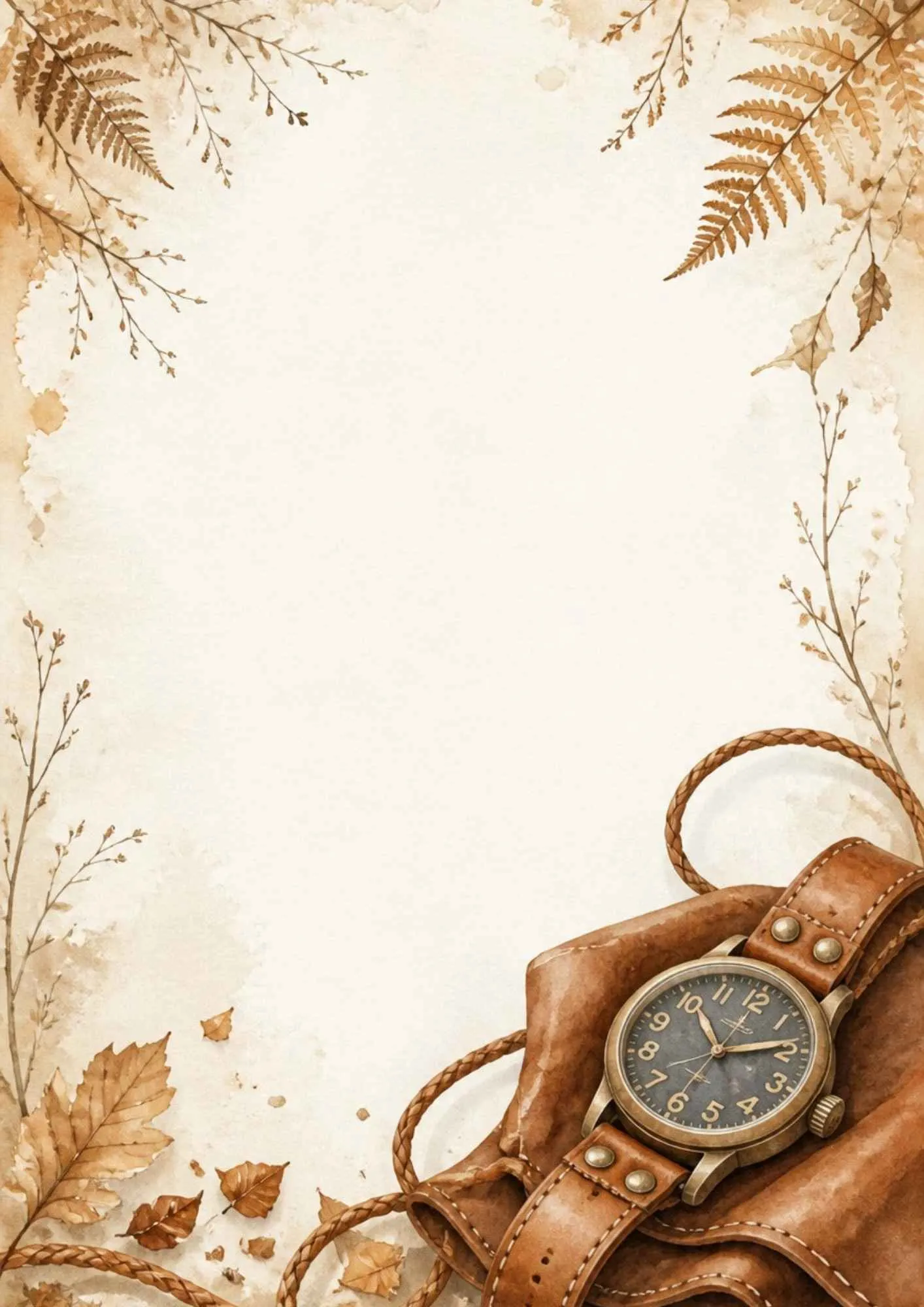 An elegant writing page featuring a luxury watch with a black alligator leather strap and gold case.