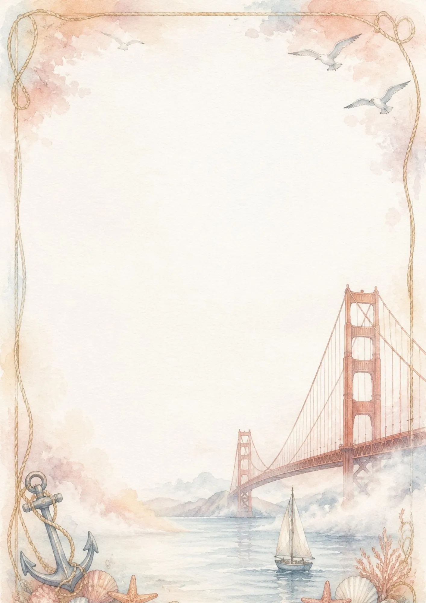A writing page featuring the colorful Painted Ladies Victorian houses of San Francisco with skyline details.
