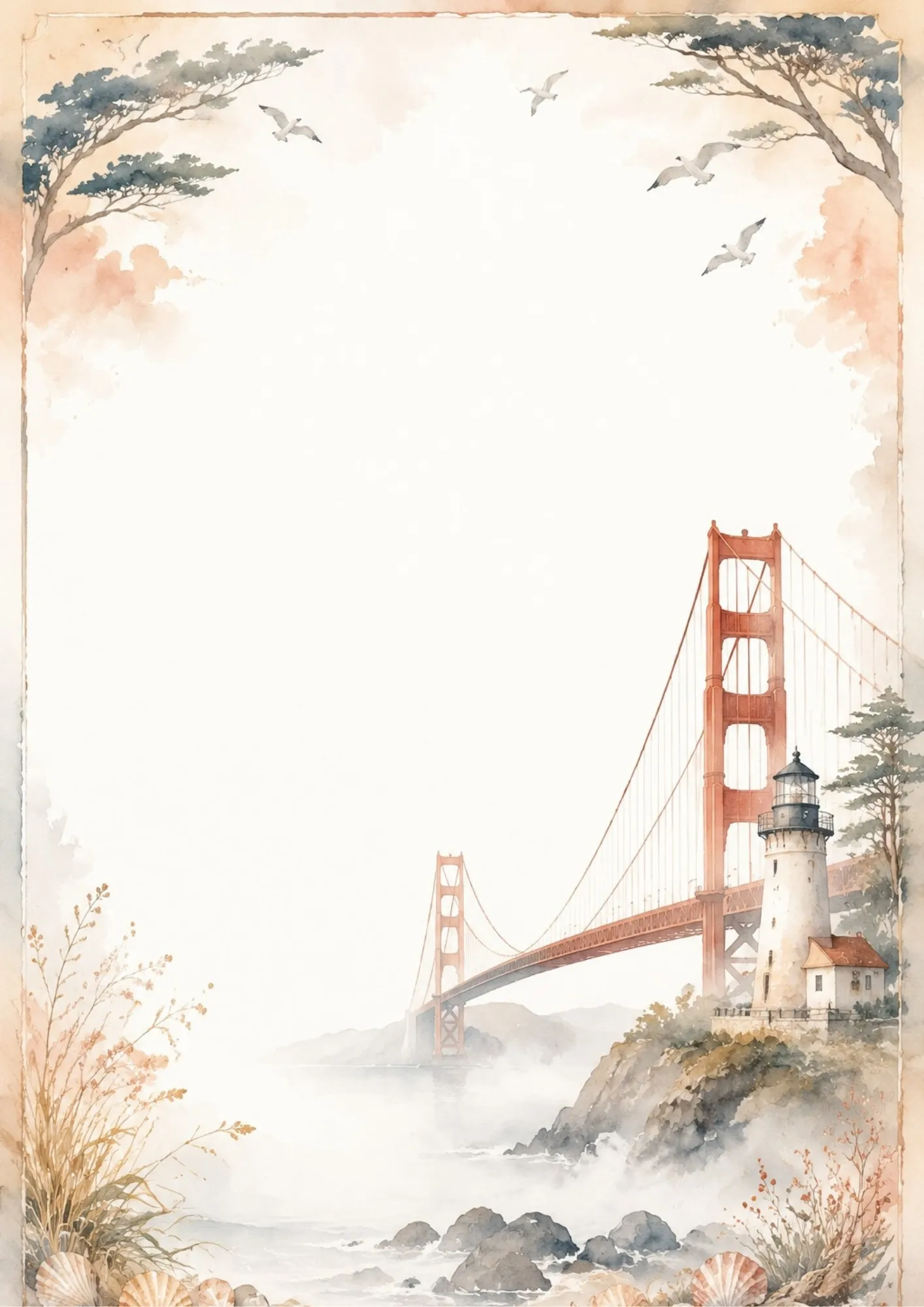 A marine writing page featuring a sailboat on the San Francisco Bay with city skyline in the distance.