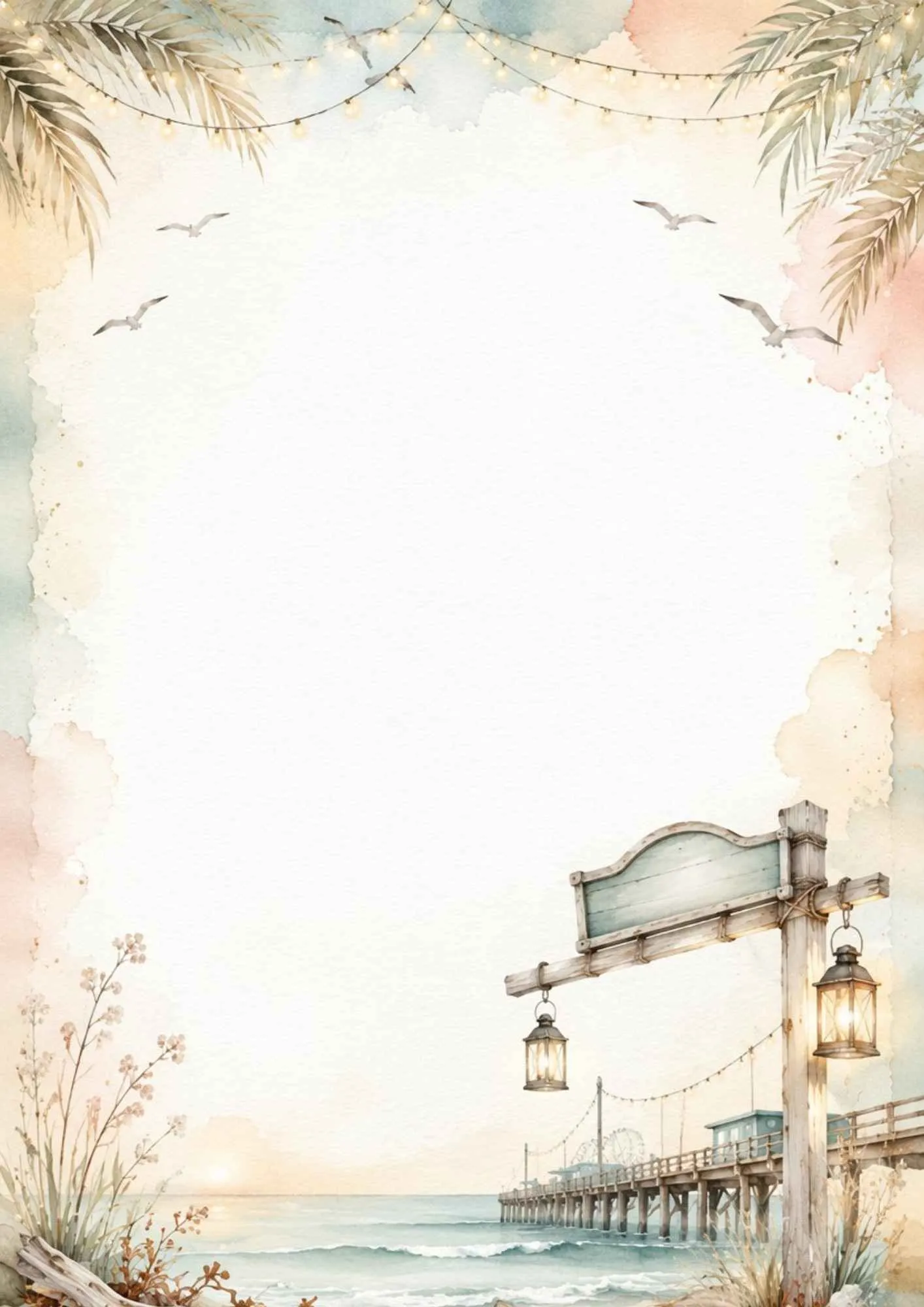 A scenic writing page showing tall palm trees flanking the Santa Monica stairs with Pacific ocean views.
