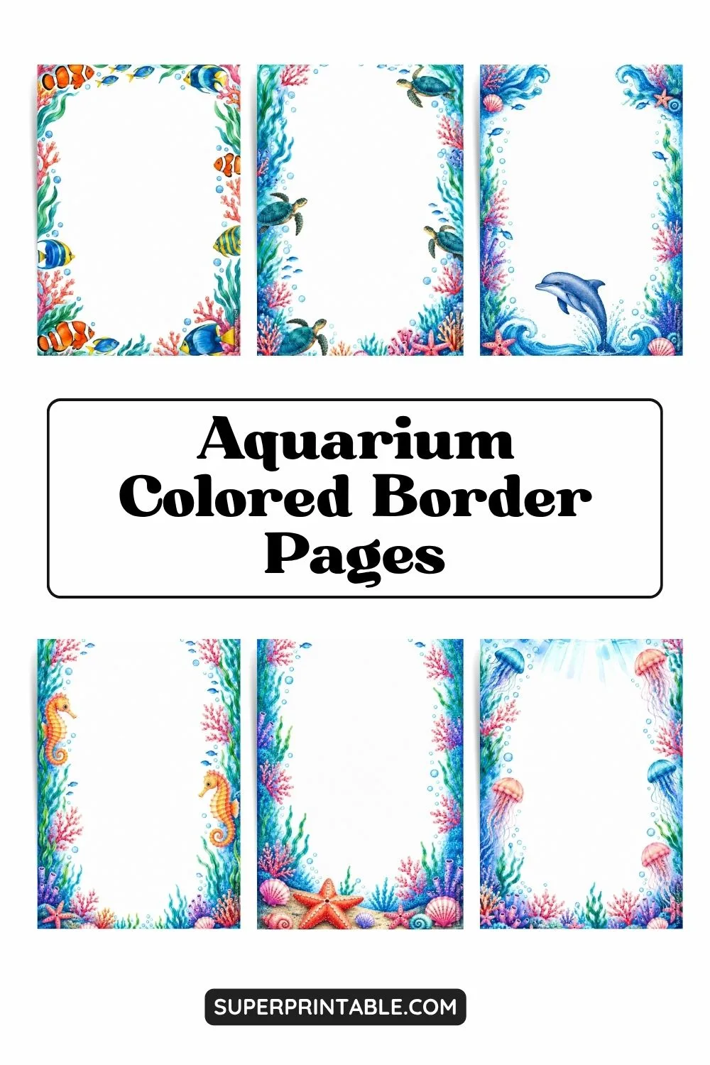 10+ Aquarium Colored Border Pages Pinterest Image