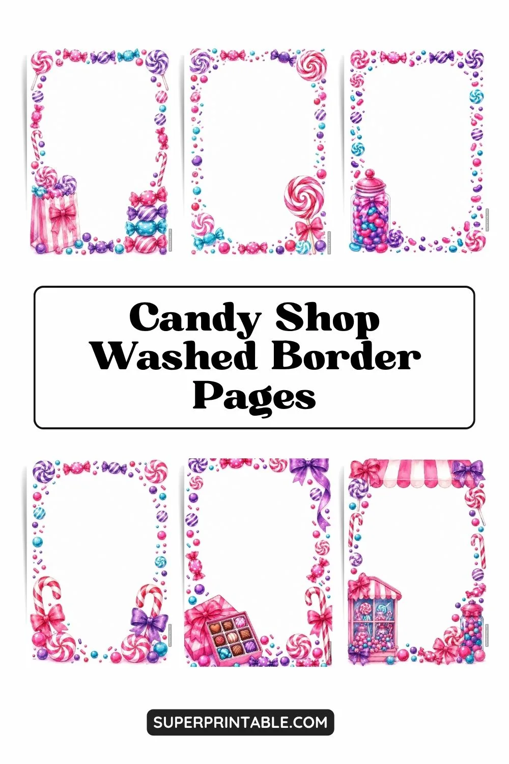 10+ Candy Shop Washed Border Pages Pinterest Image