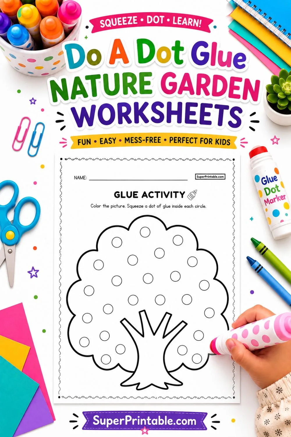 10+ Do A Dot Glue Nature Garden Worksheets Pinterest Image