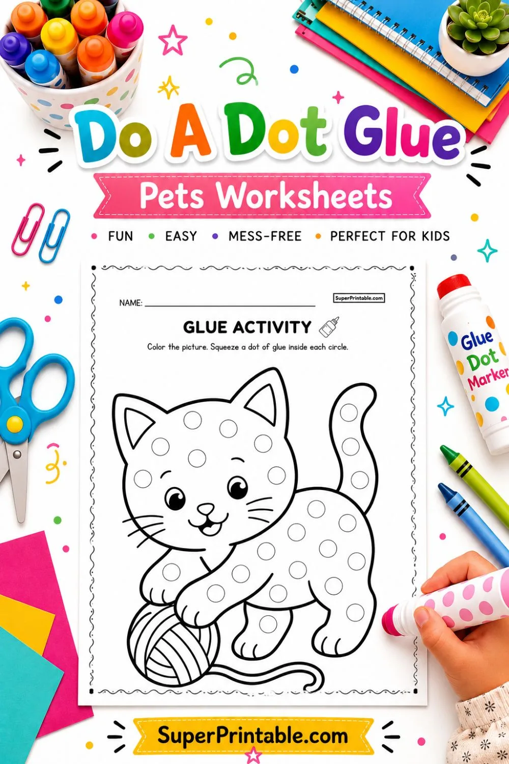 10+ Do A Dot Glue Pets Worksheet Pinterest Image