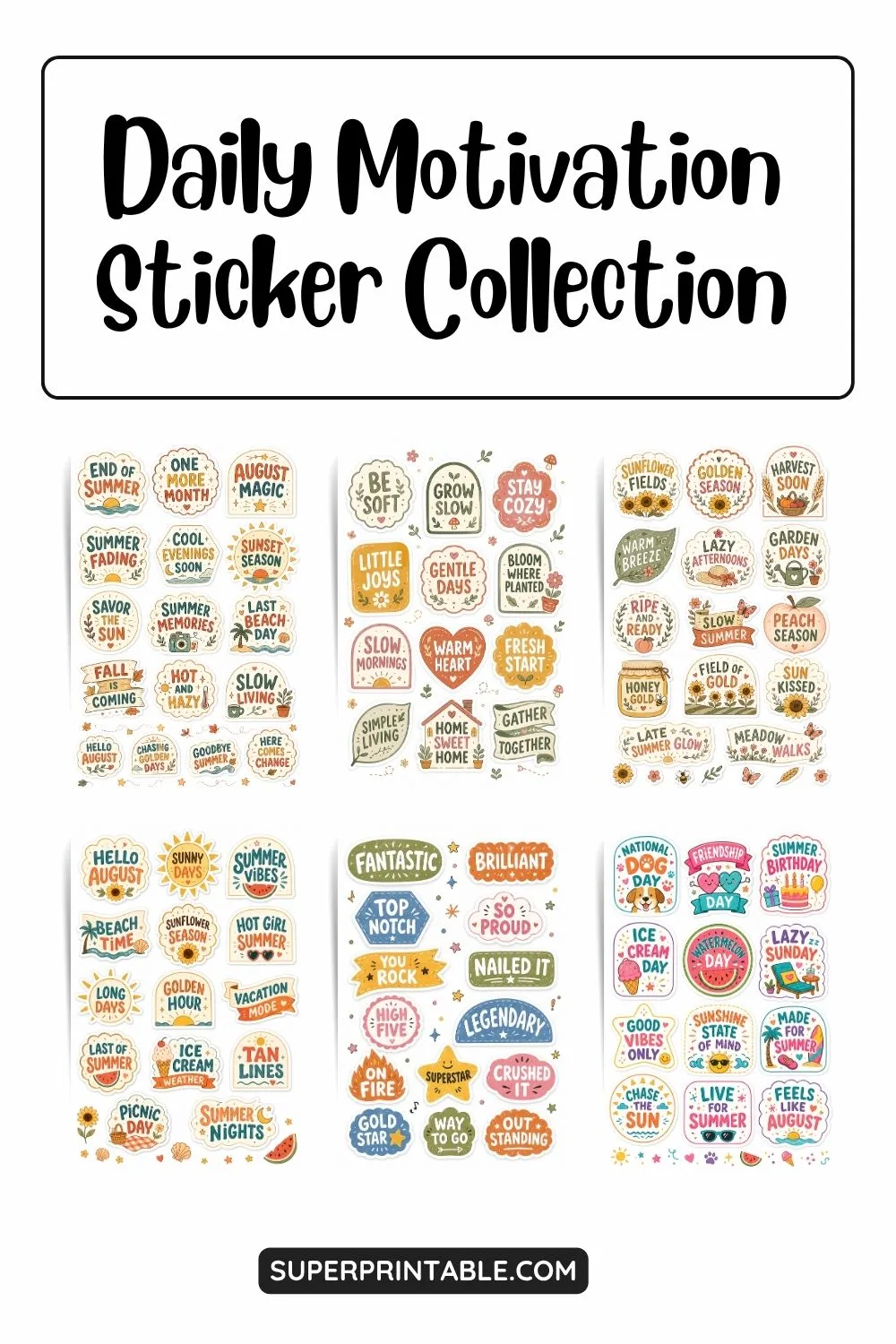 10+ Free Daily Motivation Sticker Collection Pinterest Image