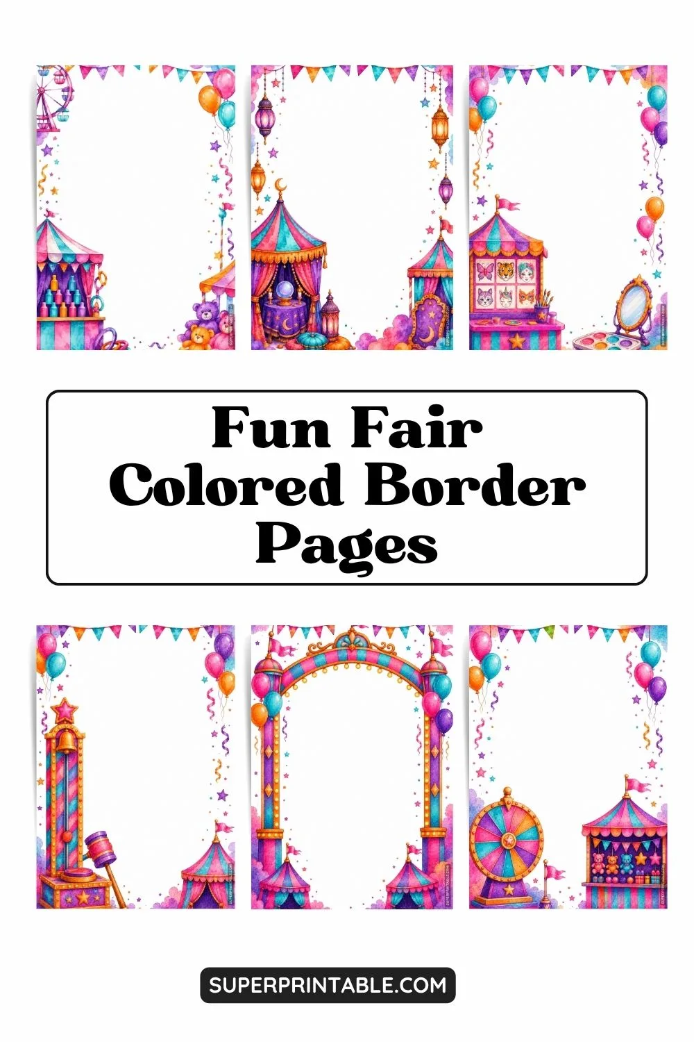 10+ Fun Fair Colored Border Pages Pinterest Image