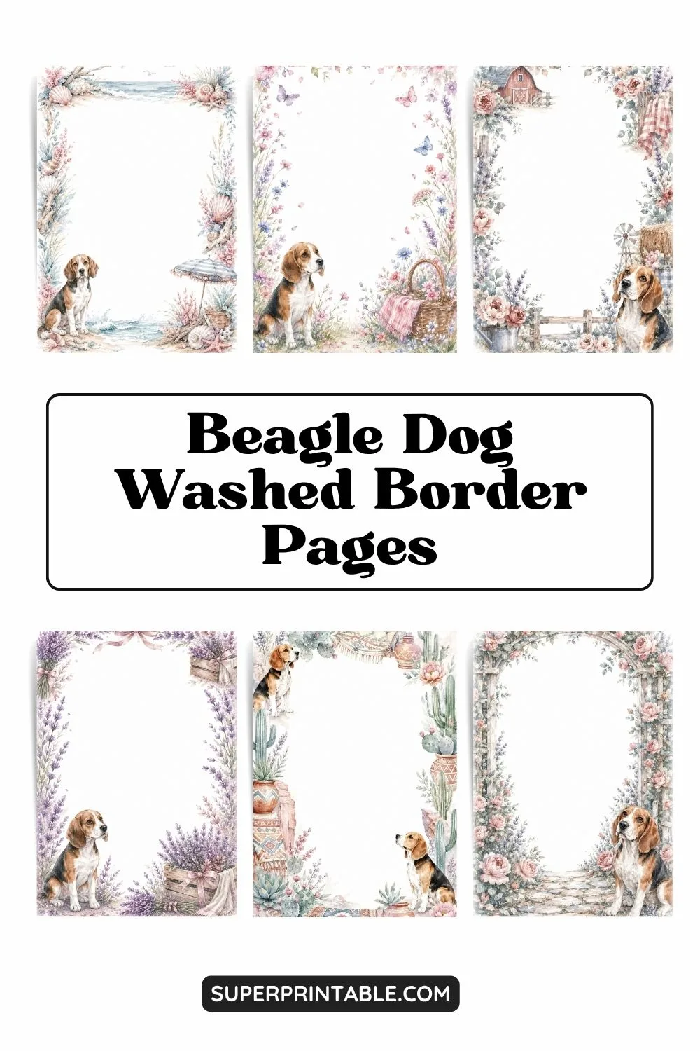 12+ Beagle Dog Washed Border Pages Pinterest Image