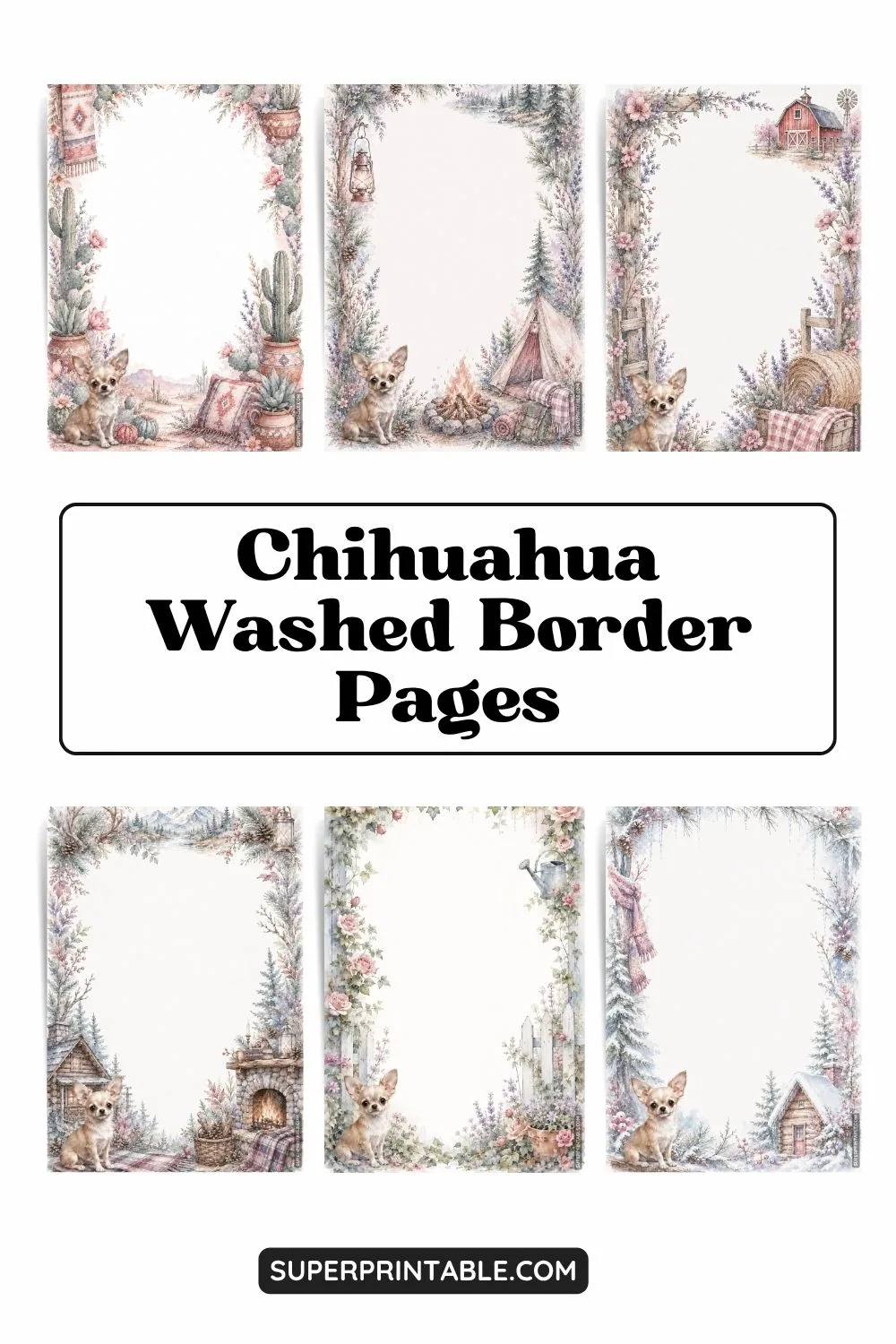 12+ Chihuahua Washed Border Pages Pinterest Image