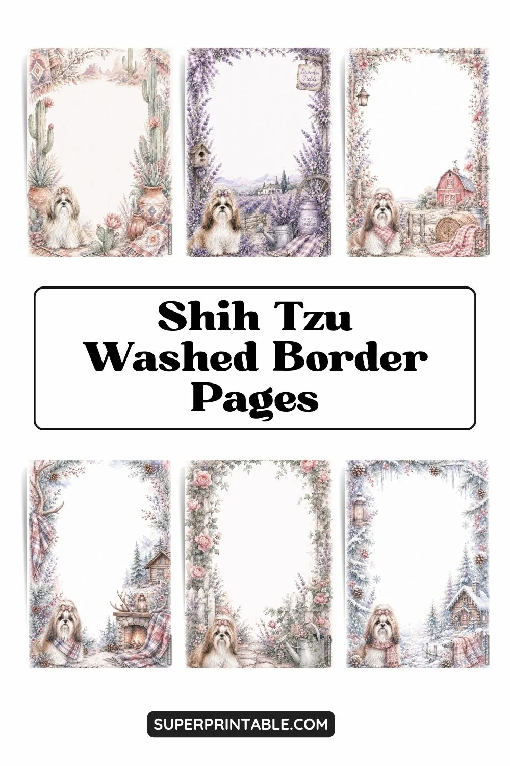 12+ Shih Tzu Washed Border Pages Pinterest Image