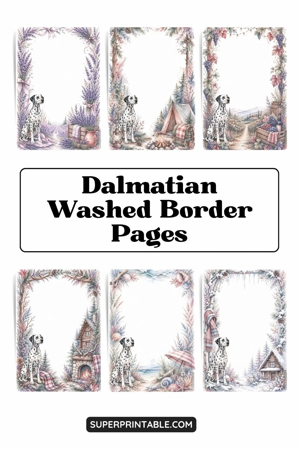 15 Dalmatian Washed Border Pages Pinterest Image