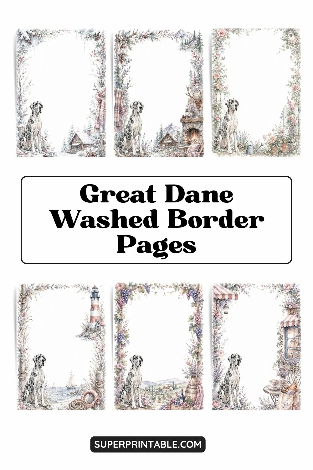 15 Great Dane Washed Border Pages Pinterest Image