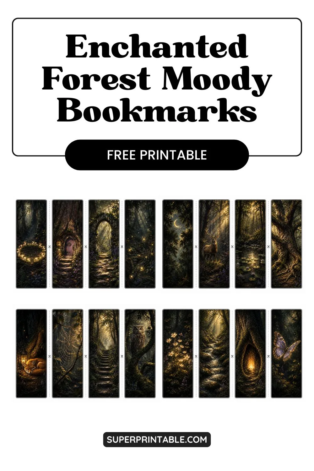 16 Enchanted Forest Moody Bookmarks Pinterest Image