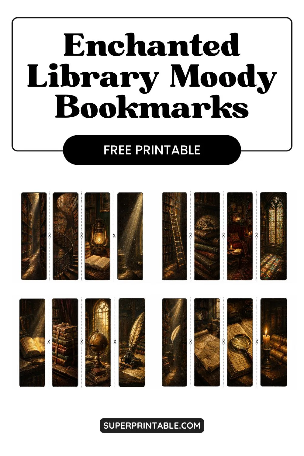 16 Enchanted Library Moody Bookmarks Pinterest Image