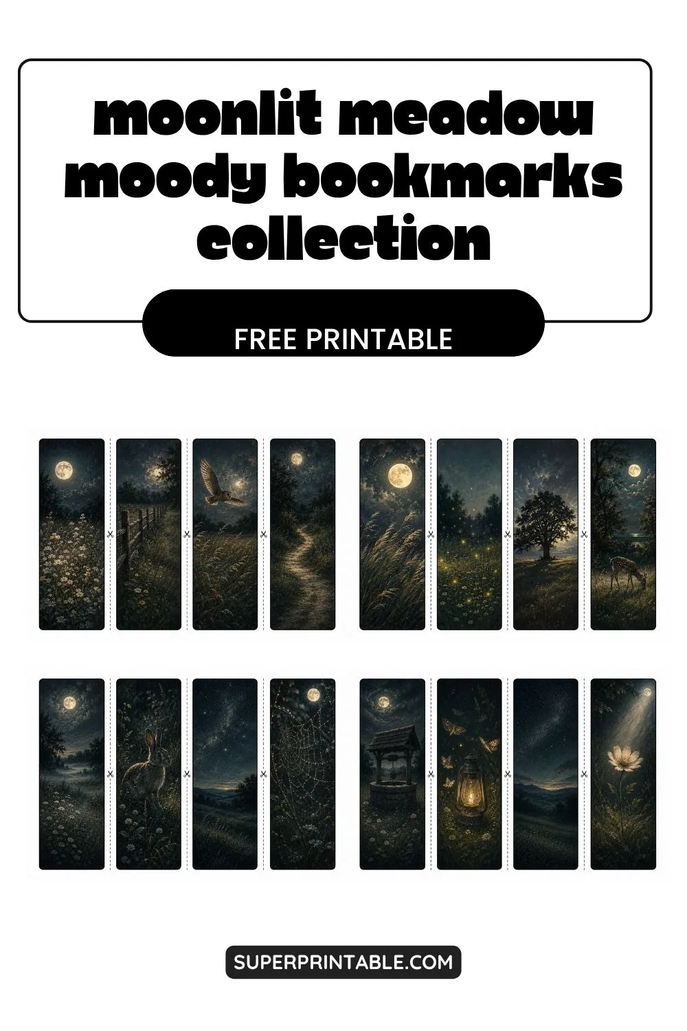 16 Moonlit Meadow Moody Bookmarks Pinterest Image