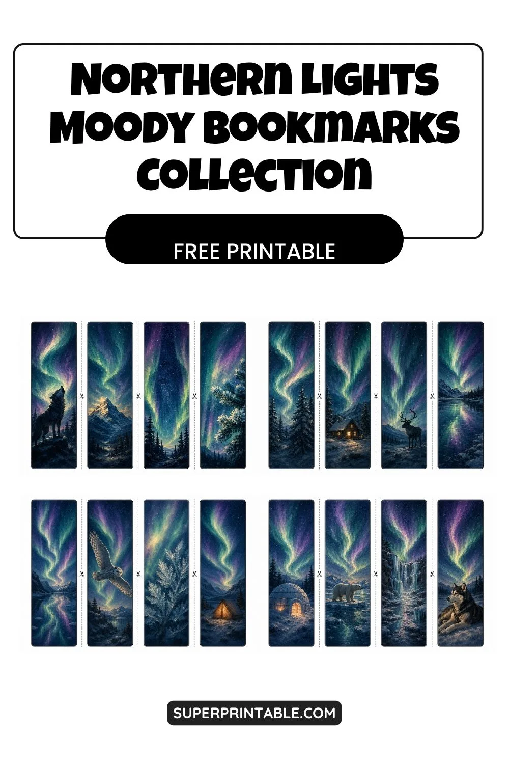 16 Northern Lights Moody Bookmarks Pinterest Image