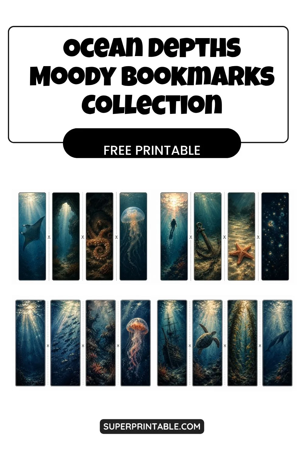 16 Ocean Depths Moody Bookmarks Pinterest Image