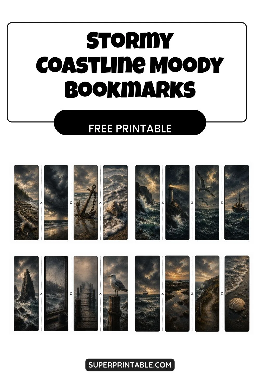 16 Stormy Coastline Moody Bookmarks Pinterest Image