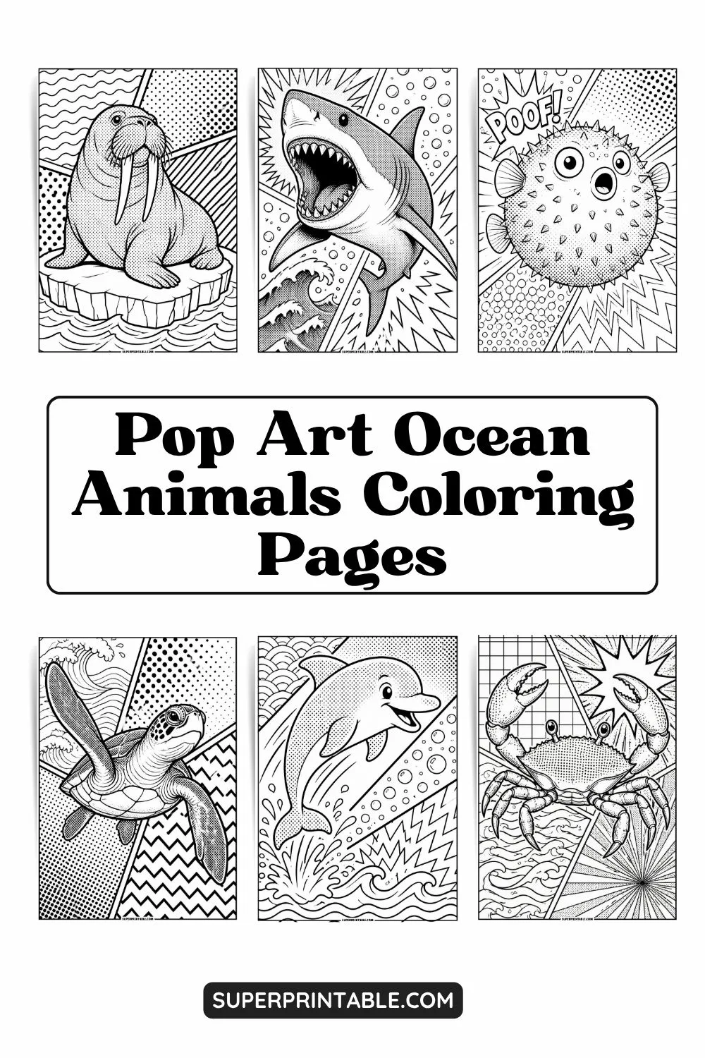 20 Pop Art Ocean Animals Coloring Pages Pinterest Image