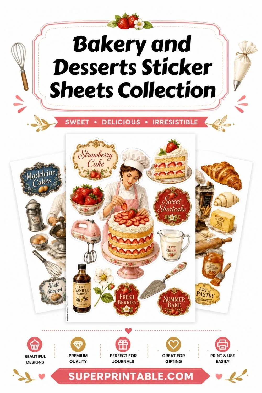 25 Bakery and Desserts Sticker Sheets Collection Pinterest Image