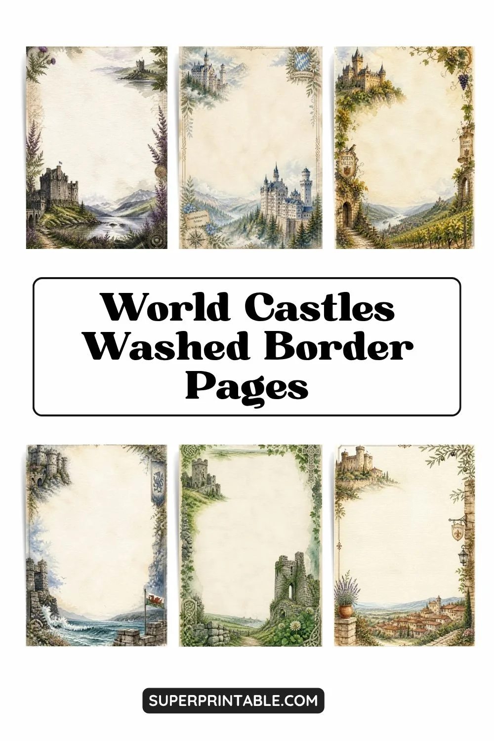 25+ World Castles Washed Border Pages Pinterest Image