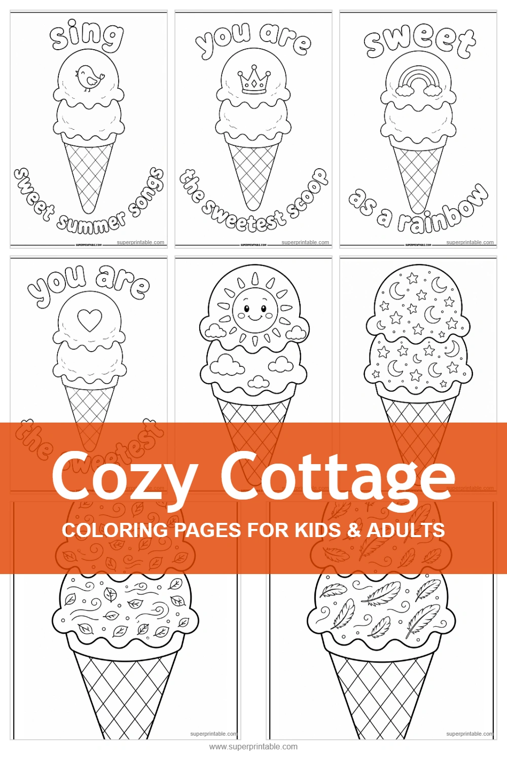 30+ Ice Cream Cone Coloring Pages Pinterest Image