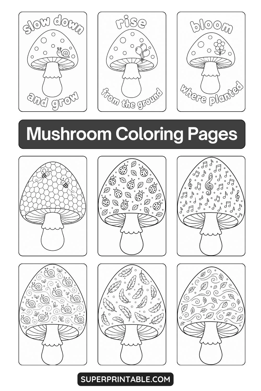 30+ Mushroom Coloring Pages Pinterest Image