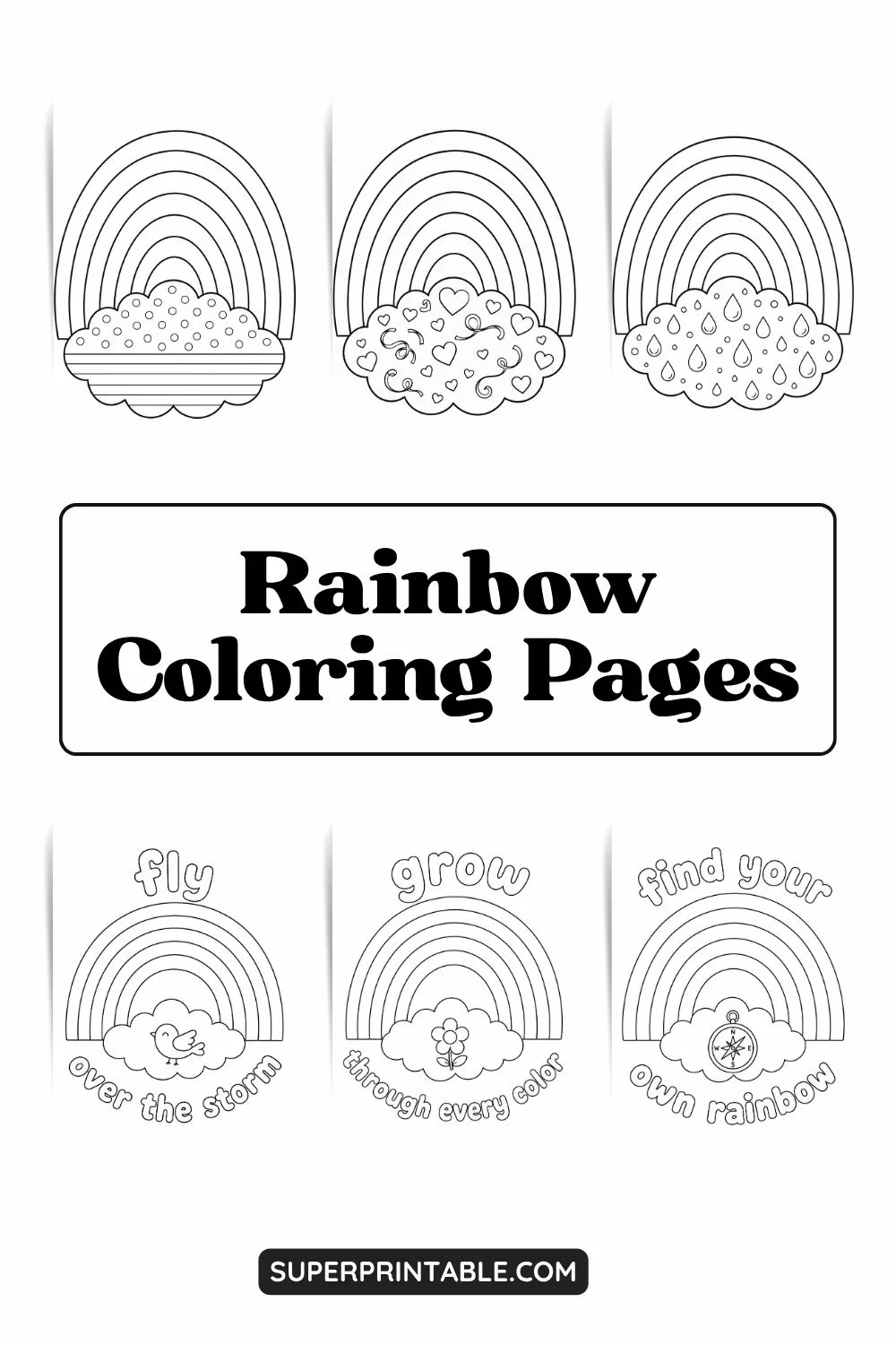 30+ Rainbow Coloring Pages Pinterest Image