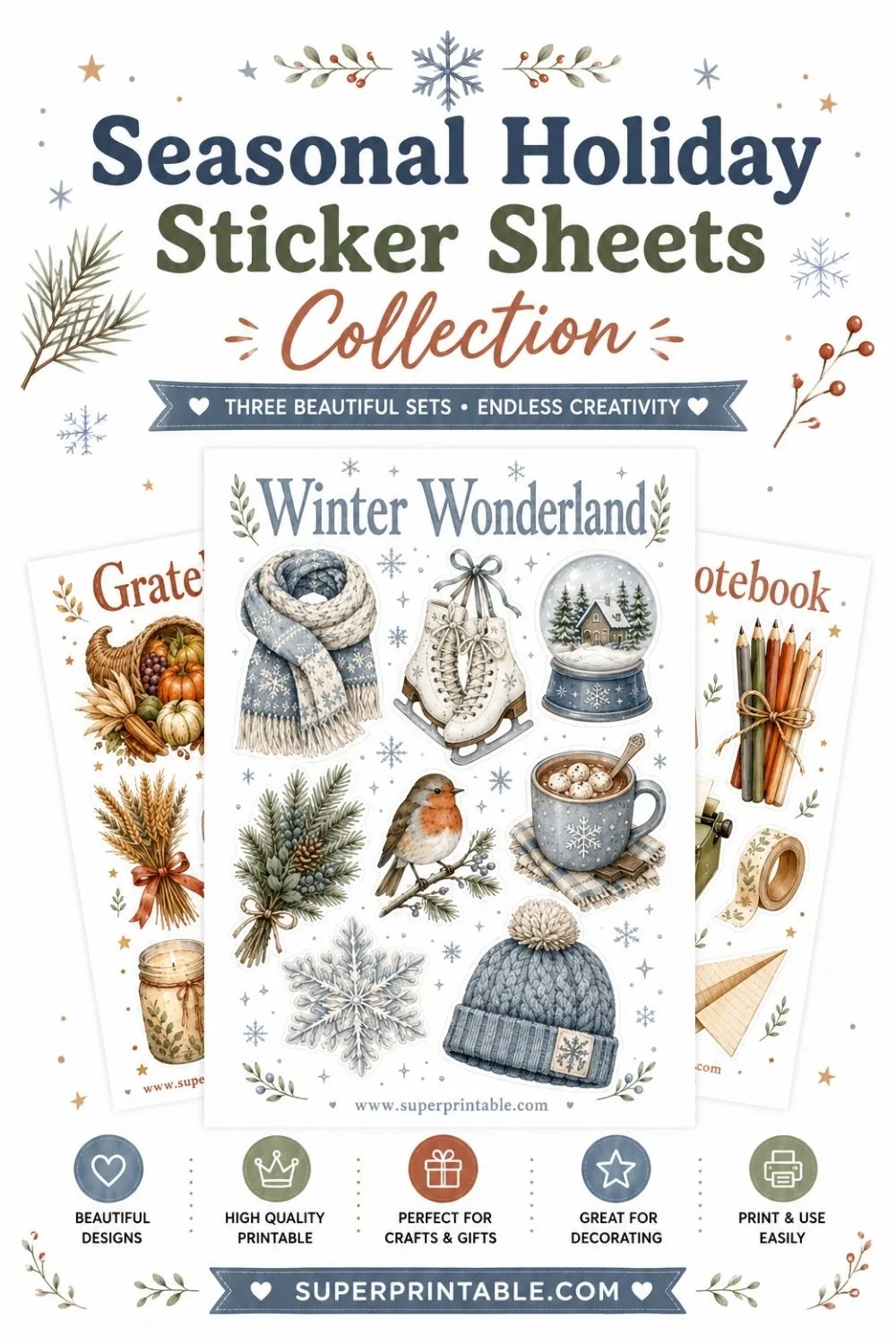 30 Seasonal Holiday Sticker Sheets Collection Pinterest Image