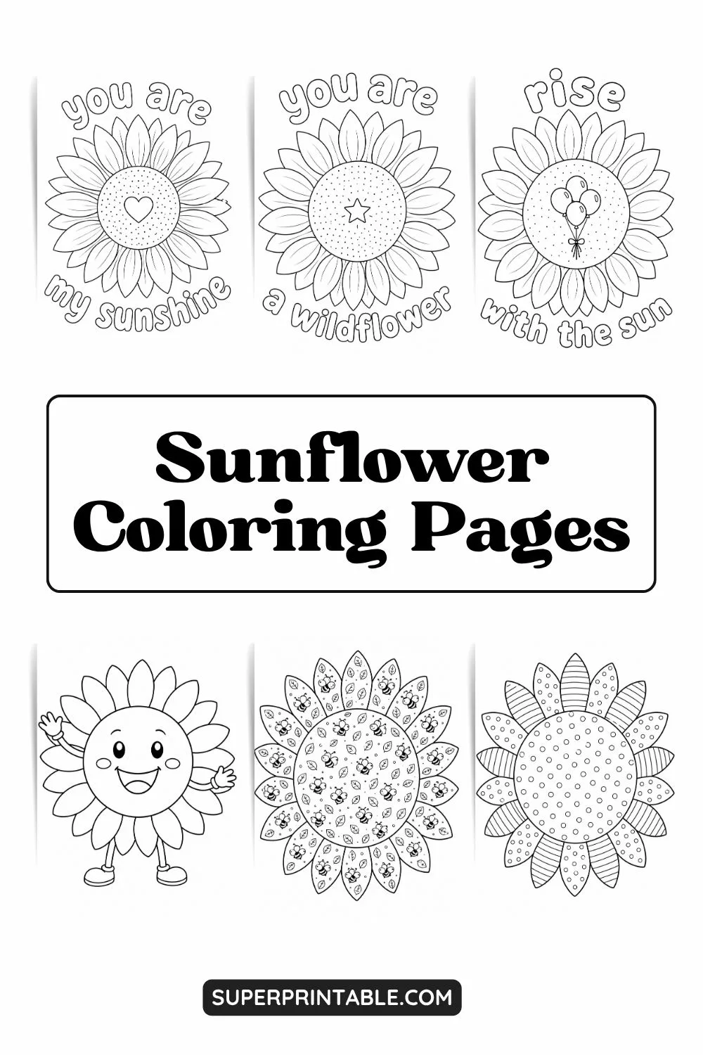 30+ Sunflower Coloring Pages Pinterest Image