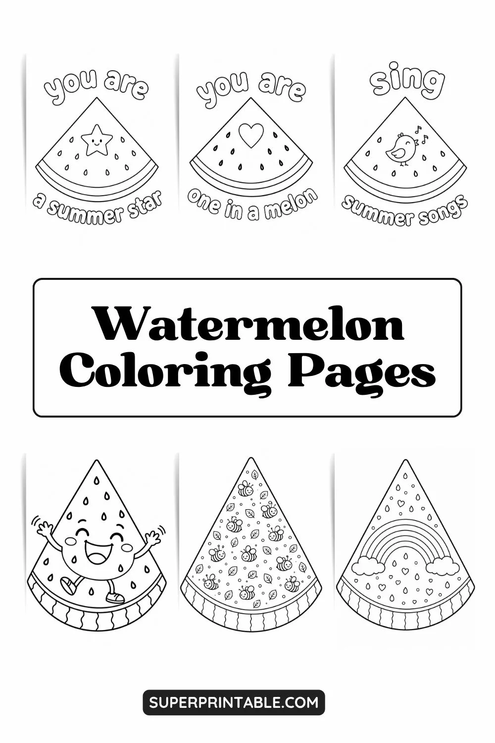 30+ Watermelon Coloring Pages Pinterest Image
