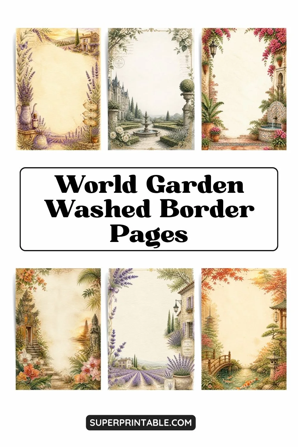 30 World Garden Washed Border Pages Pinterest Image