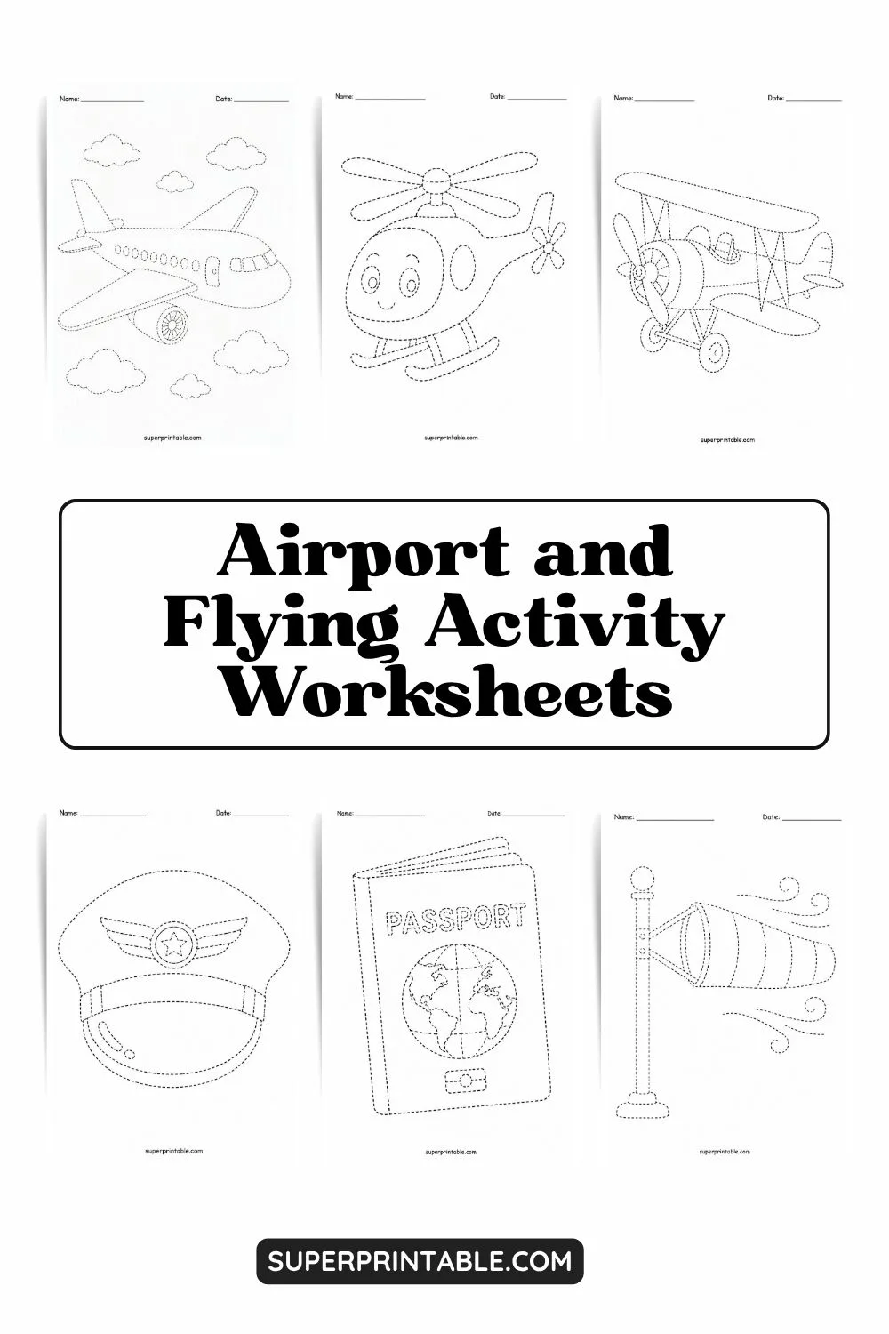 Airport and Flying Activity Worksheets Pinterest Image