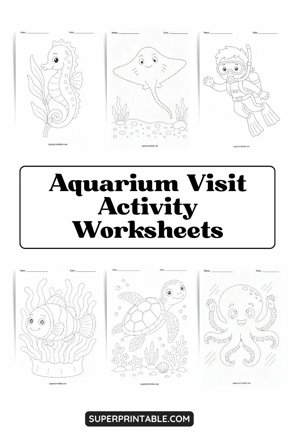 Aquarium Visit Activity Worksheets Pinterest Image