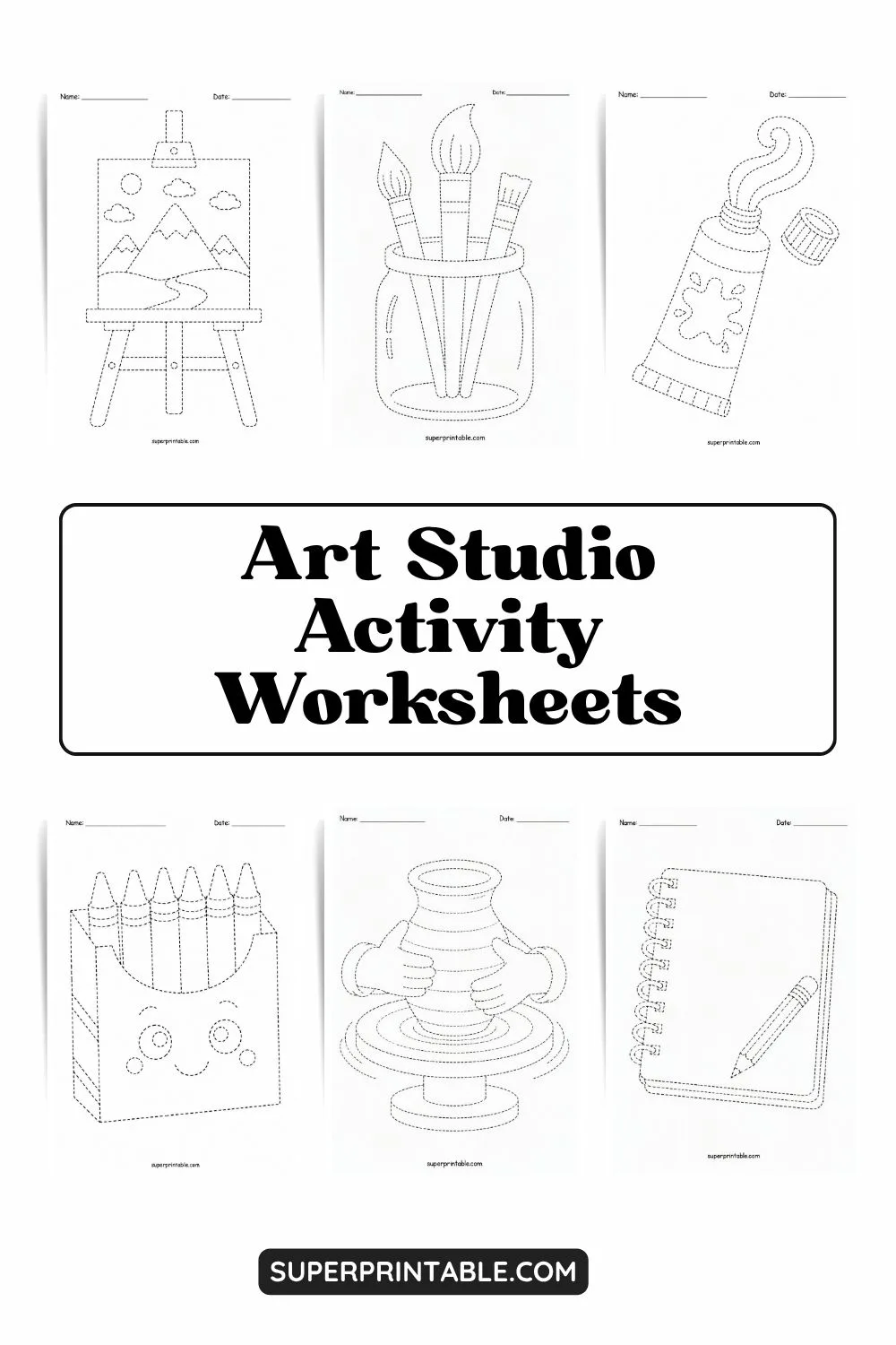 Art Studio Activity Worksheets Pinterest Image