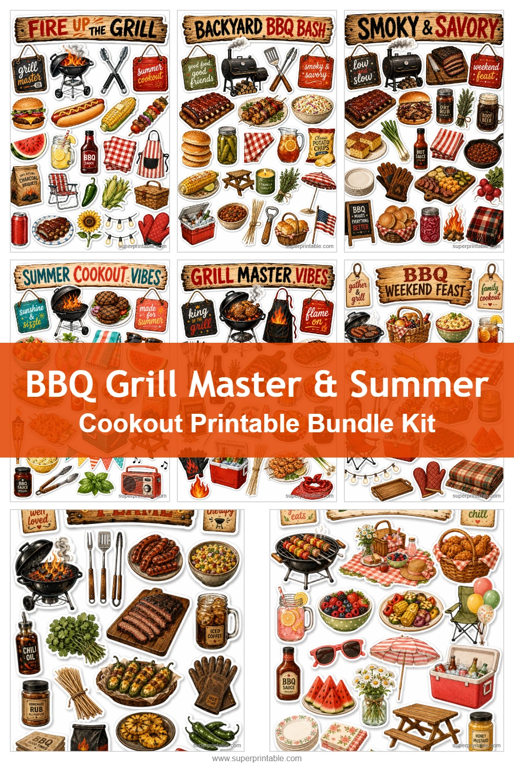 BBQ Grill Master Sticker Collection Pinterest Image