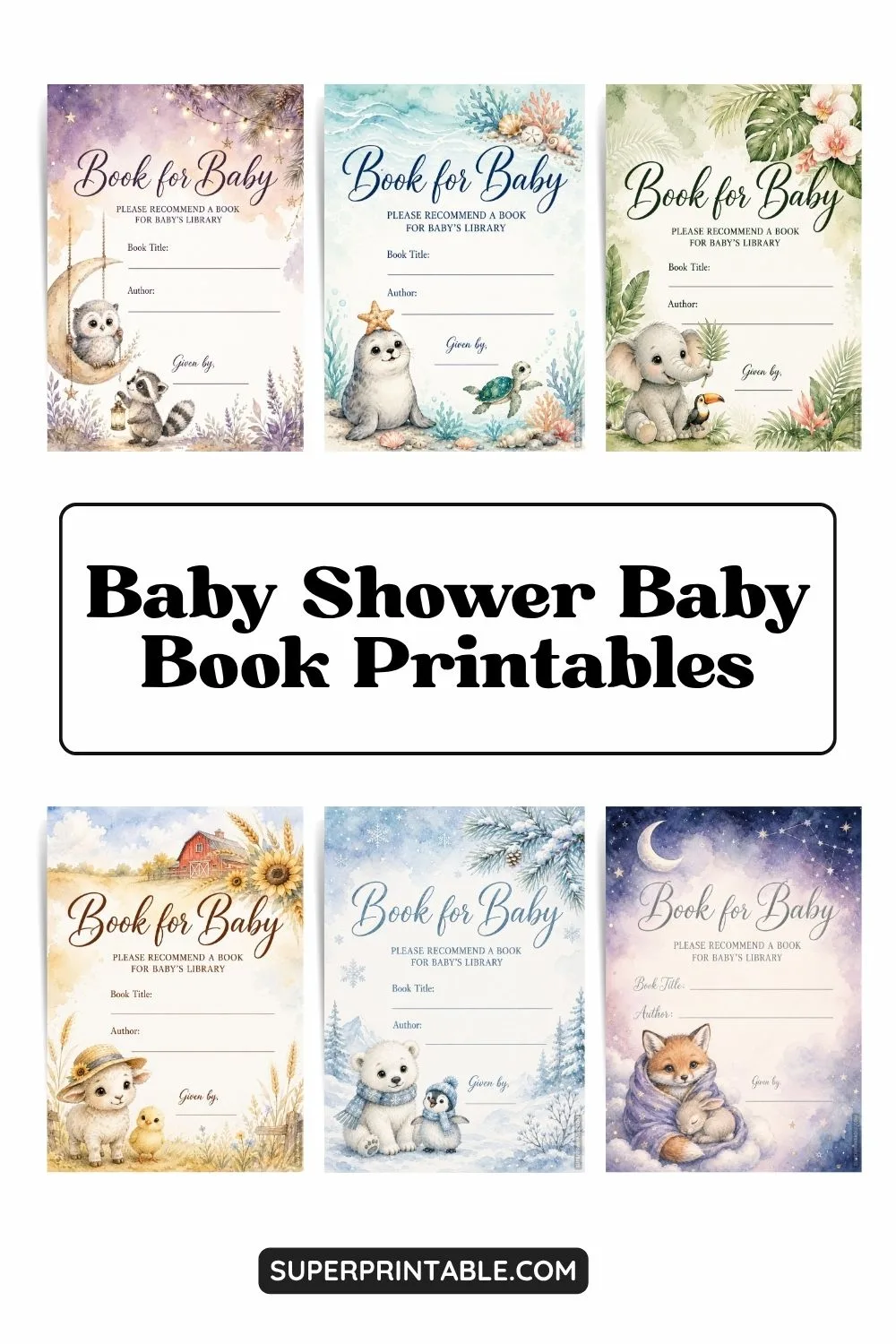 Baby Shower Baby Book Printables Pinterest Image