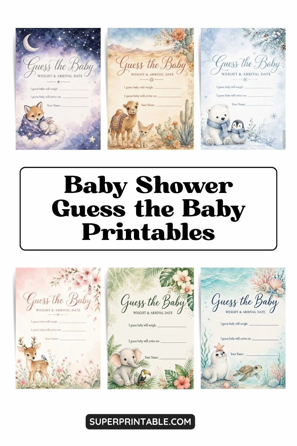 Baby Shower Guess the Baby Printables Pinterest Image