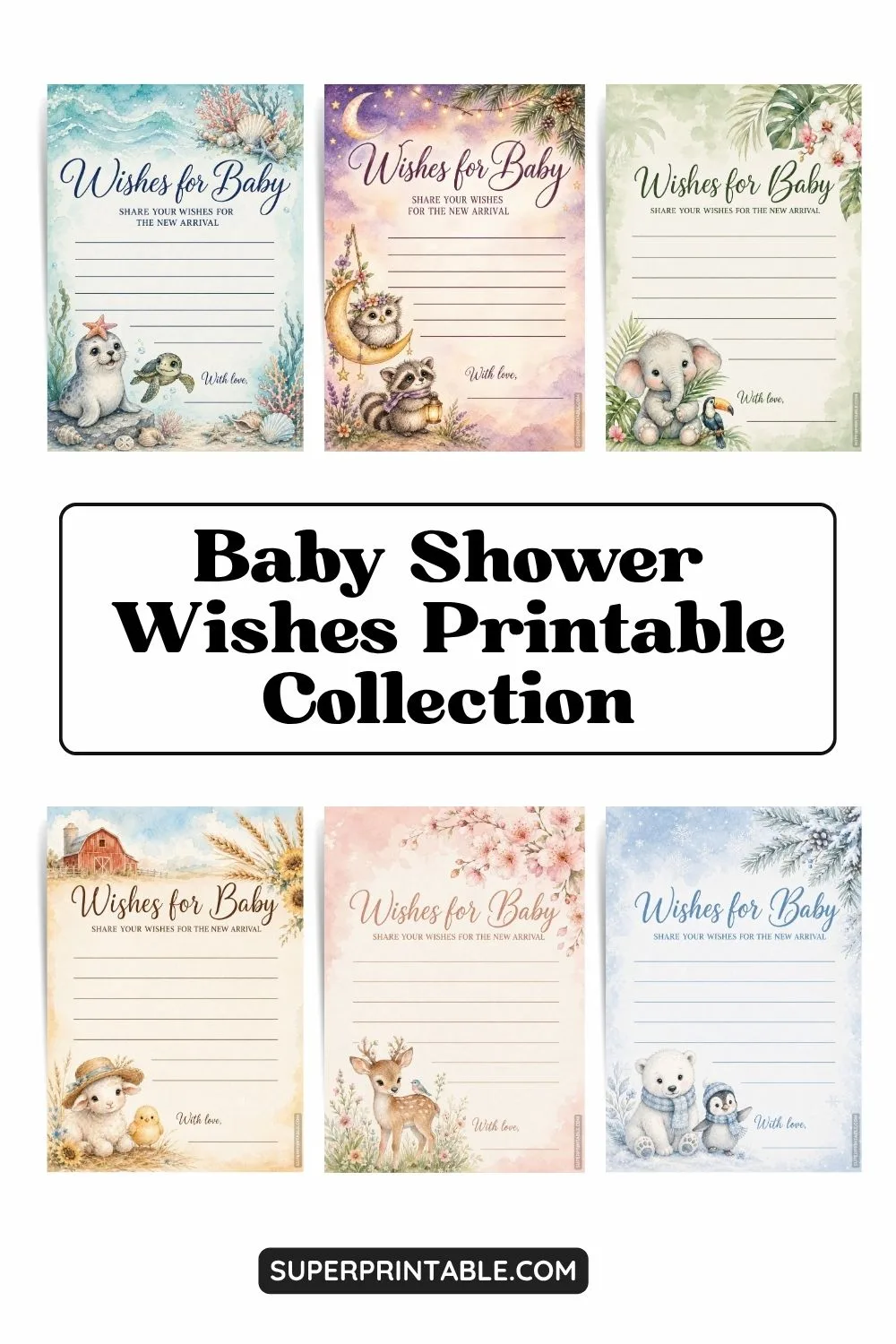 Baby Shower Wishes Printable Collection Pinterest Image