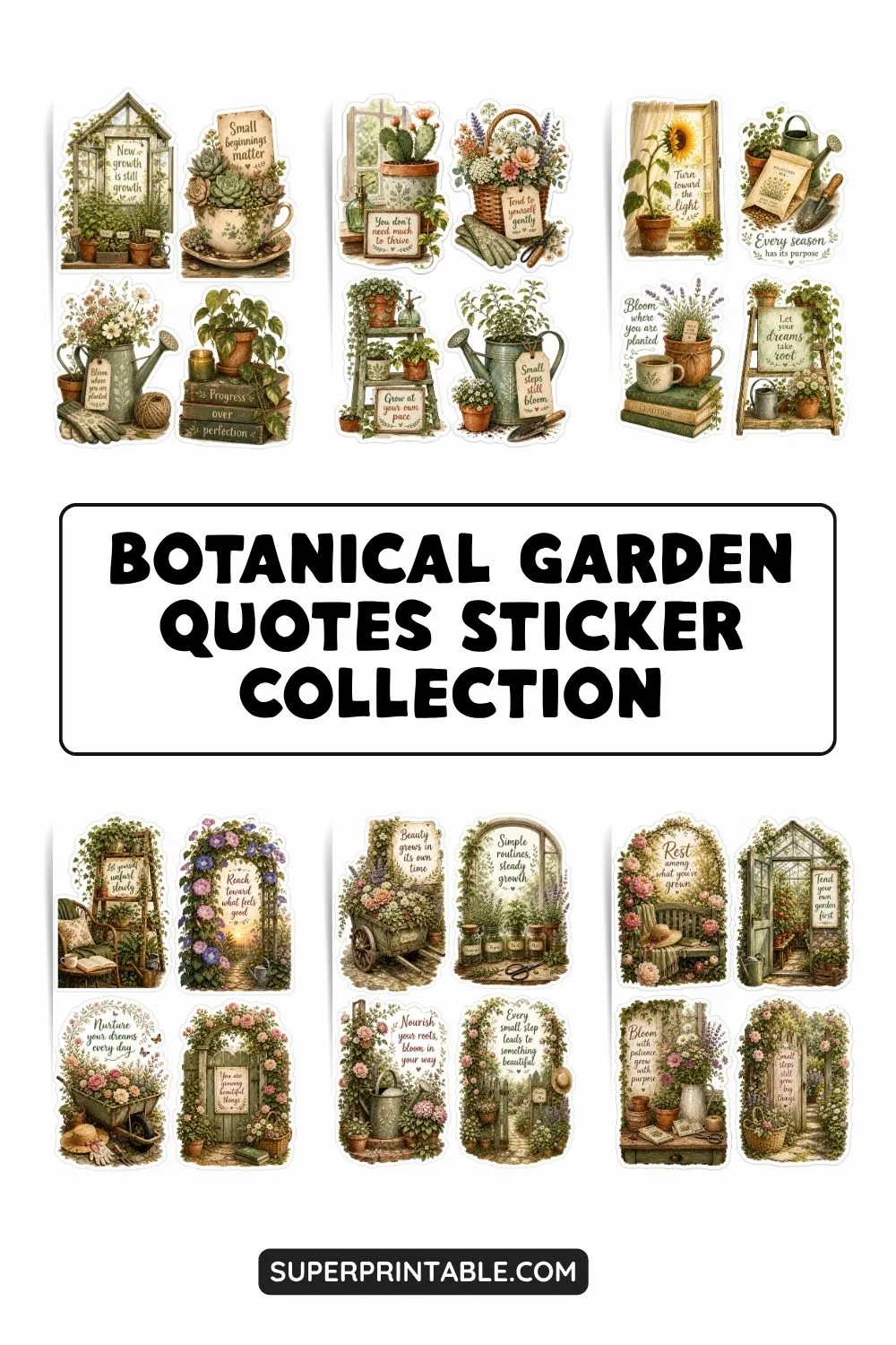 Botanical Garden Quotes Sticker Collection Pinterest Image