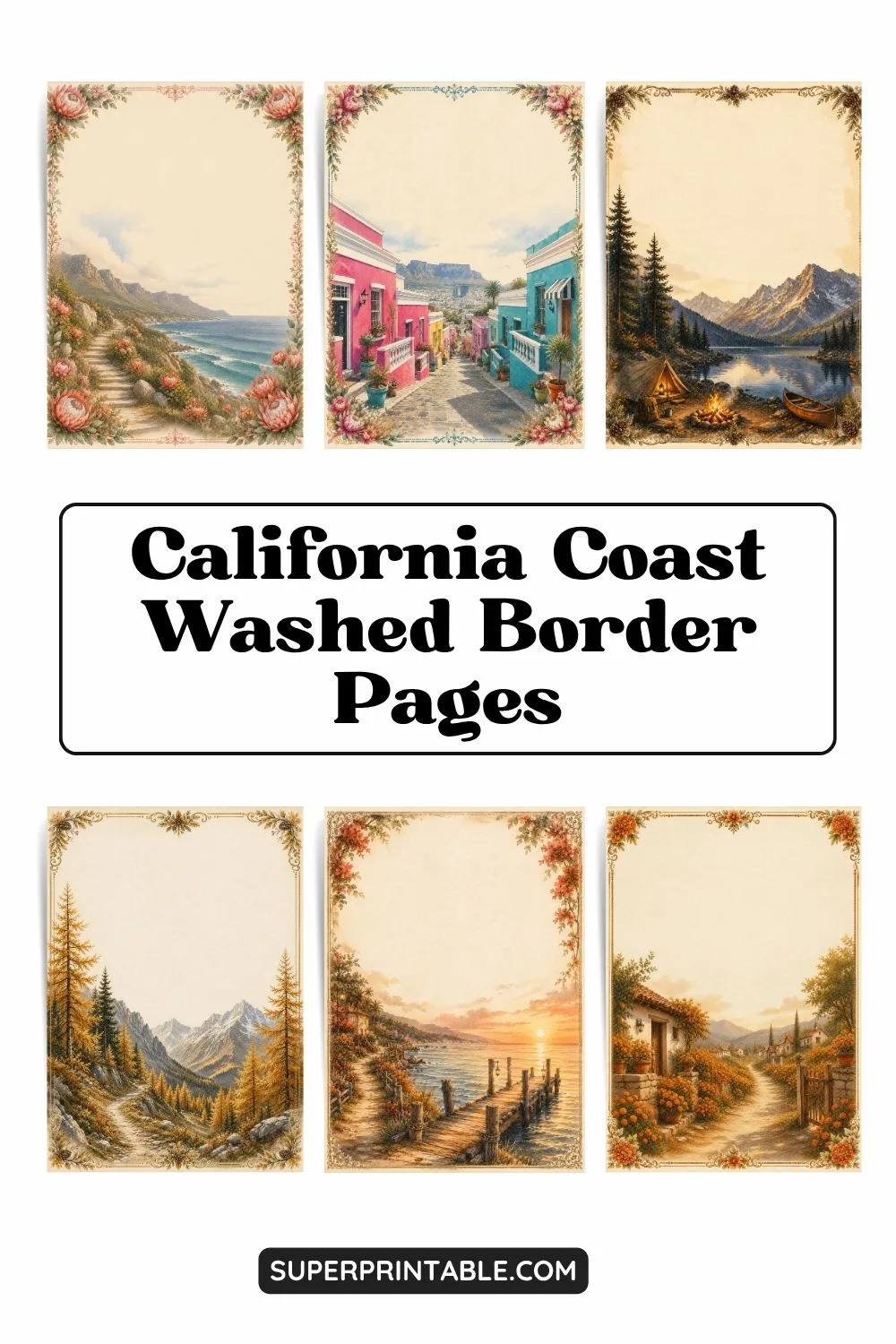 California Coast Washed Border Pages Pinterest Image