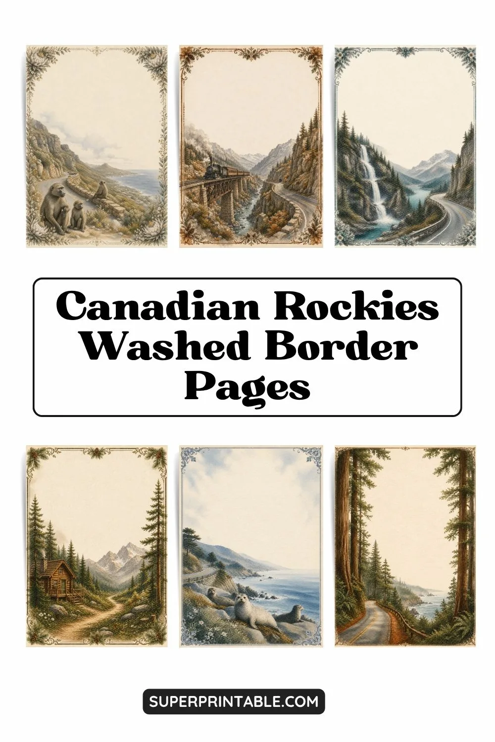 Canadian Rockies Washed Border Pages Pinterest Image