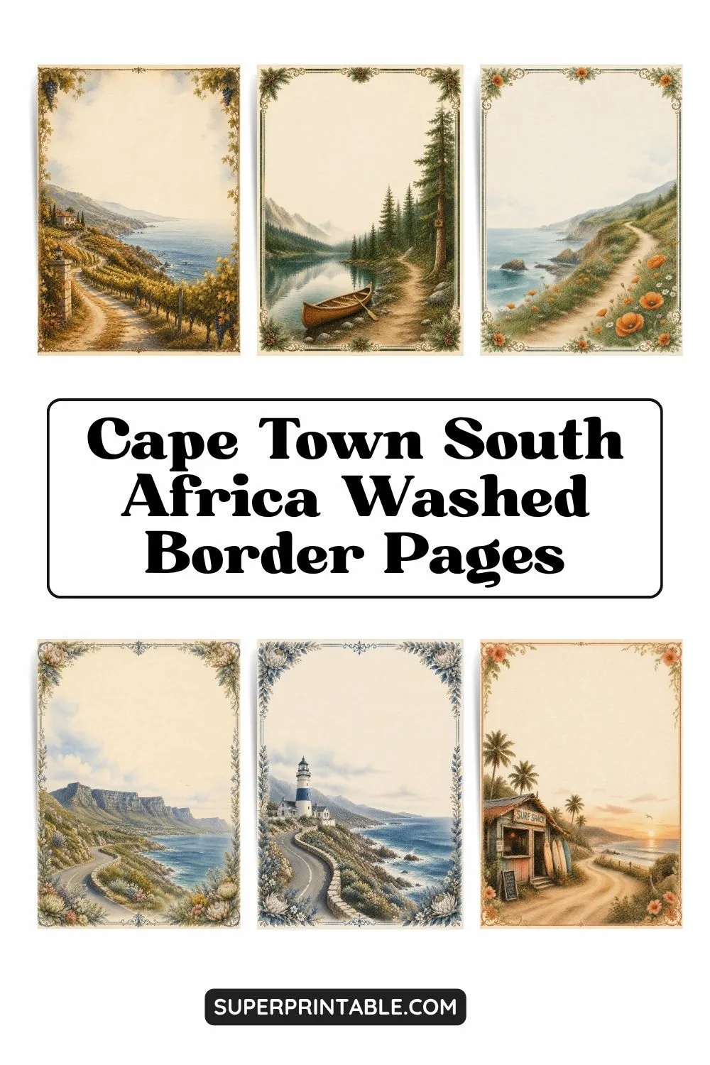 Cape Town South Africa Washed Border Pages Pinterest Image