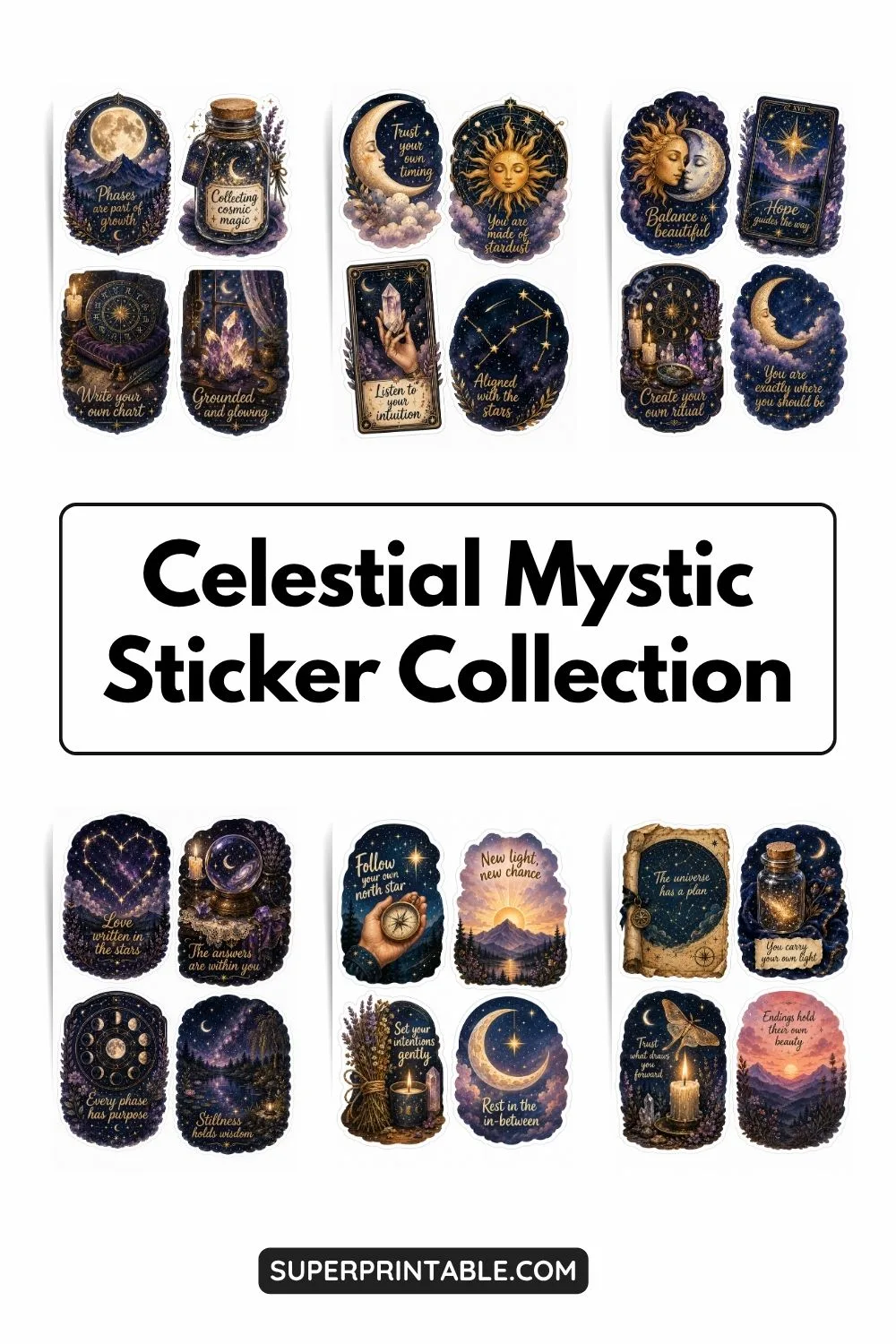 Celestial Mystic Sticker Collection Pinterest Image