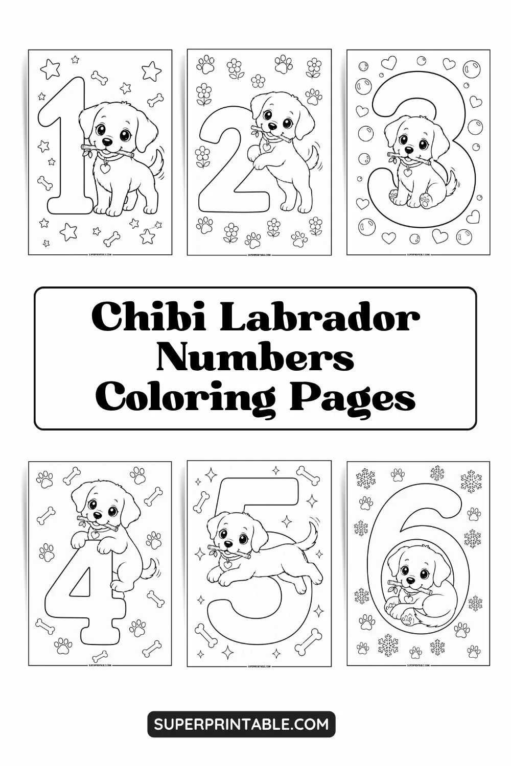 Chibi Labrador Numbers Coloring Pages Pinterest Image